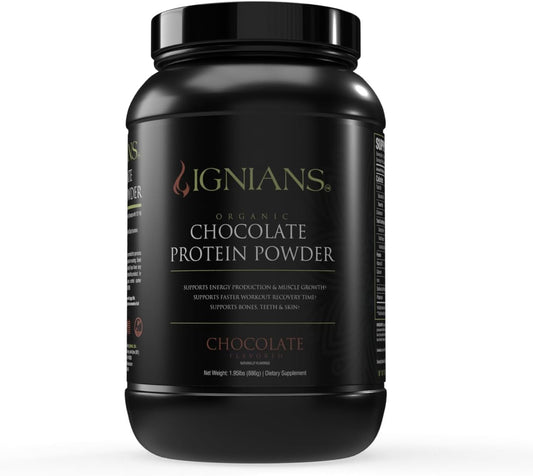 Organic Plant-Based Protein Powder - Pea Blend with 26.5g Protein - Vegan Friendly Chocolate Flavor for Men & Women - Ideal for Shakes, Smoothies, & Baking