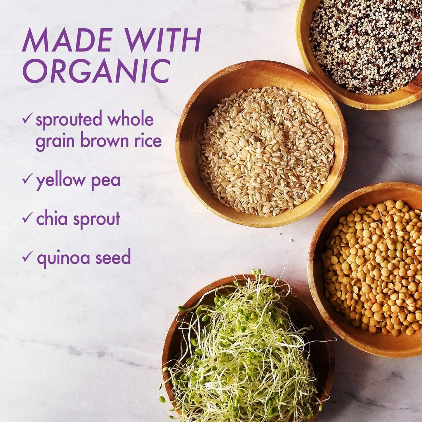 Organic Plant Protein Powder - 18g Protein, 3.5g Fiber - Chia & Quinoa - Non-GMO, Vegan, Kosher - USDA Organic - Chocolate Flavor - 1 LB