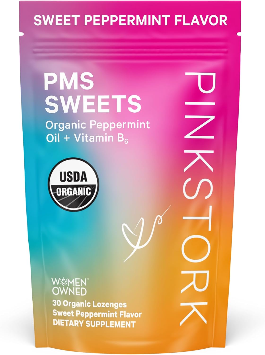 Organic PMS Support Sweets with Vitamin B6 and Peppermint - Natural Relief for Teens and Women - Period, Digestion, Bloating, Mood Swings - 30 Drops