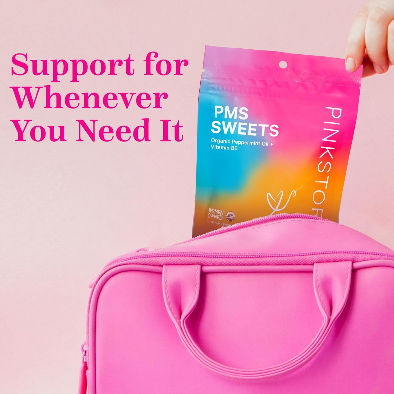 Organic PMS Support Sweets with Vitamin B6 and Peppermint - Natural Relief for Teens and Women - Period, Digestion, Bloating, Mood Swings - 30 Drops