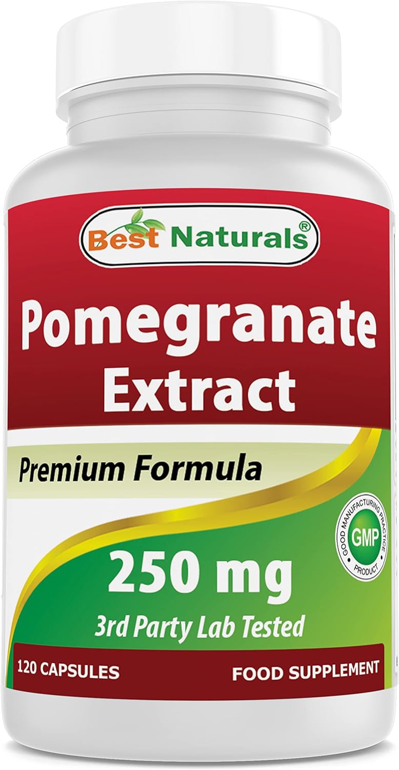 Organic Pomegranate Extract Capsules - 250 mg, 120 Count - Top Quality Formula
