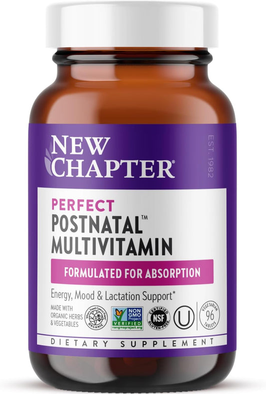 Organic Postnatal Lactation Supplement with Fermented Vitamin D3 & B Vitamins, 96 Count