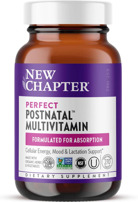 Organic Postnatal Lactation Supplement with Fermented Vitamin D3 & B Vitamins - 270 Count