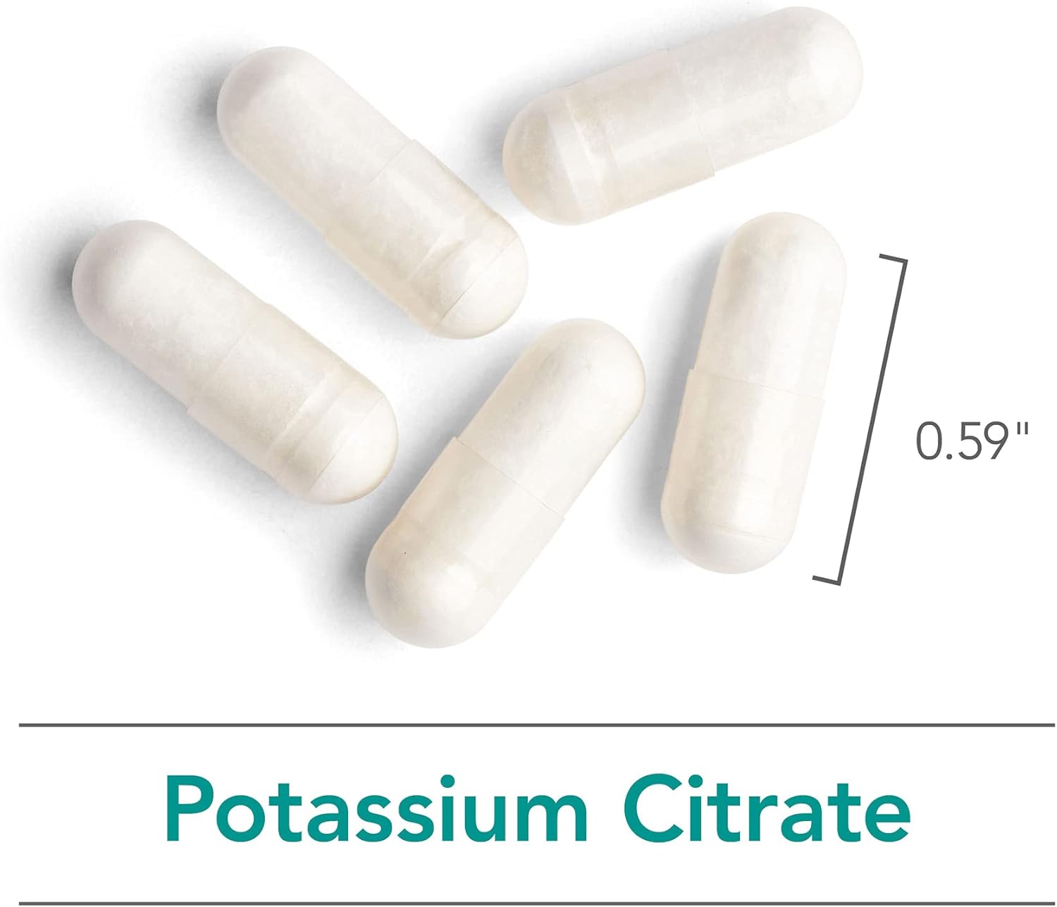 Organic Potassium Citrate Supplement 99mg - Vegetarian Capsules for Men & Women - Pure and Well-Absorbed - 120 Count