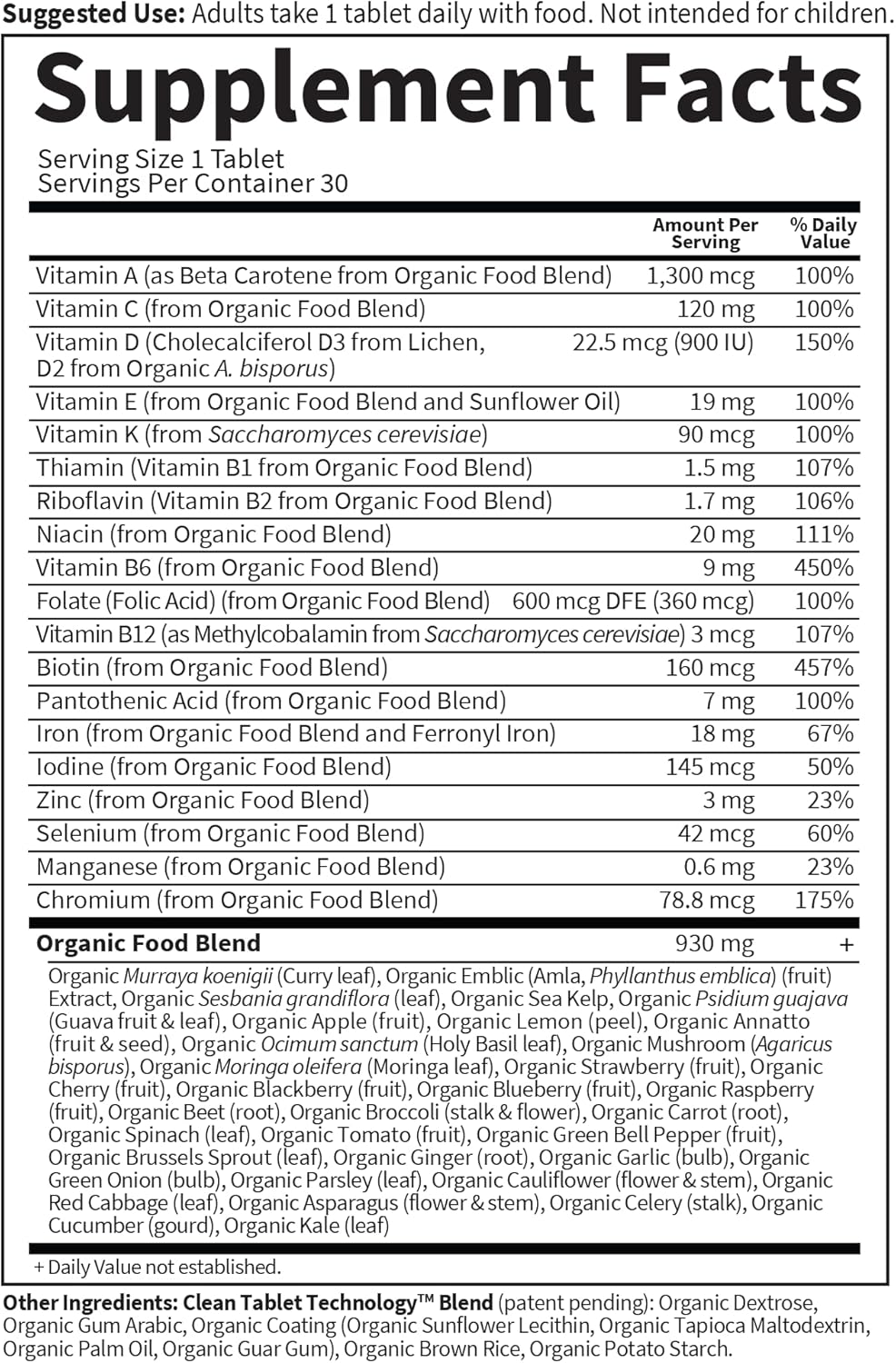 Organic Prenatal Vitamins with Folate for Energy & Fetal Development - Non-Constipating Iron, Vitamin C, B6, B12, D3 - Gluten-Free, Vegan - 30 Day Supply