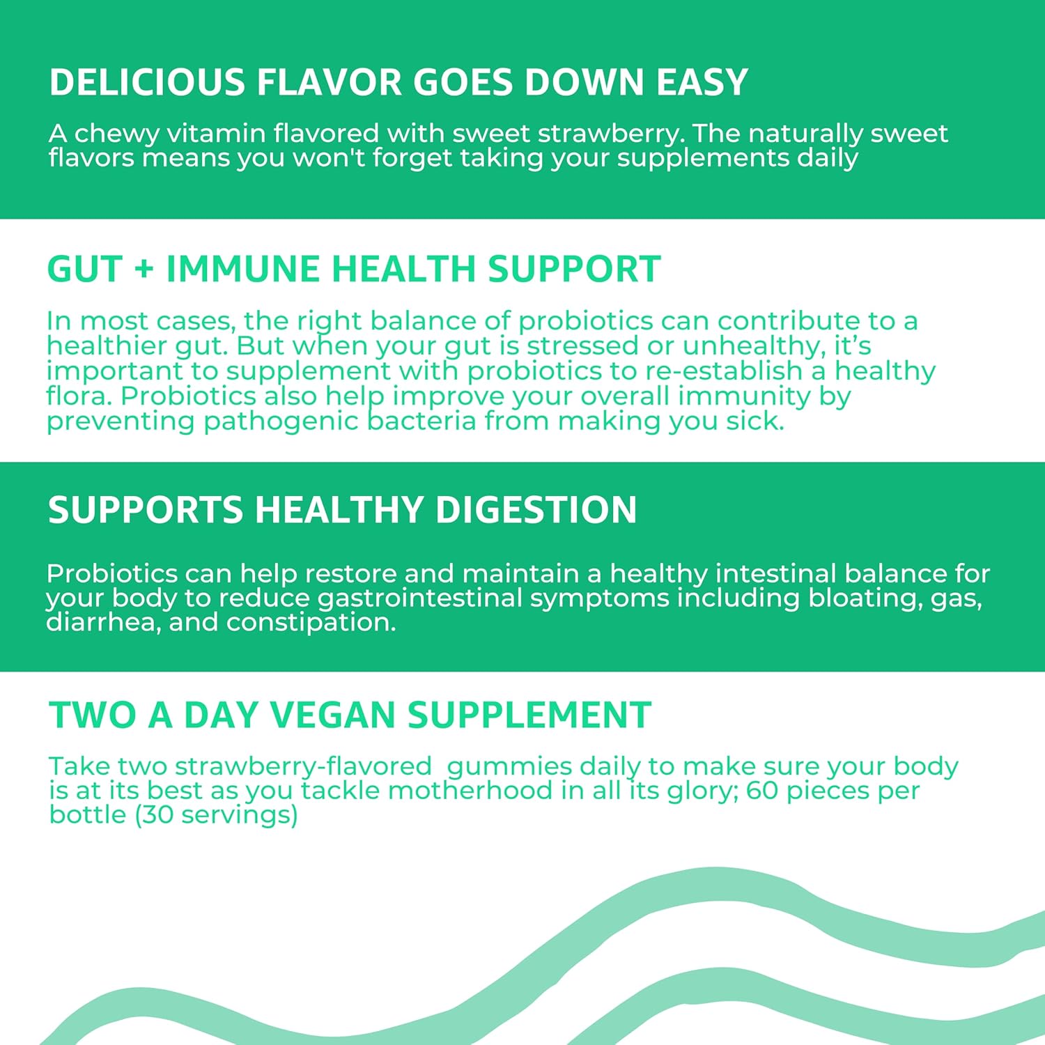 Organic Probiotic Gummy Vitamins for Moms - Strawberry Flavor - 5 Billion CFU