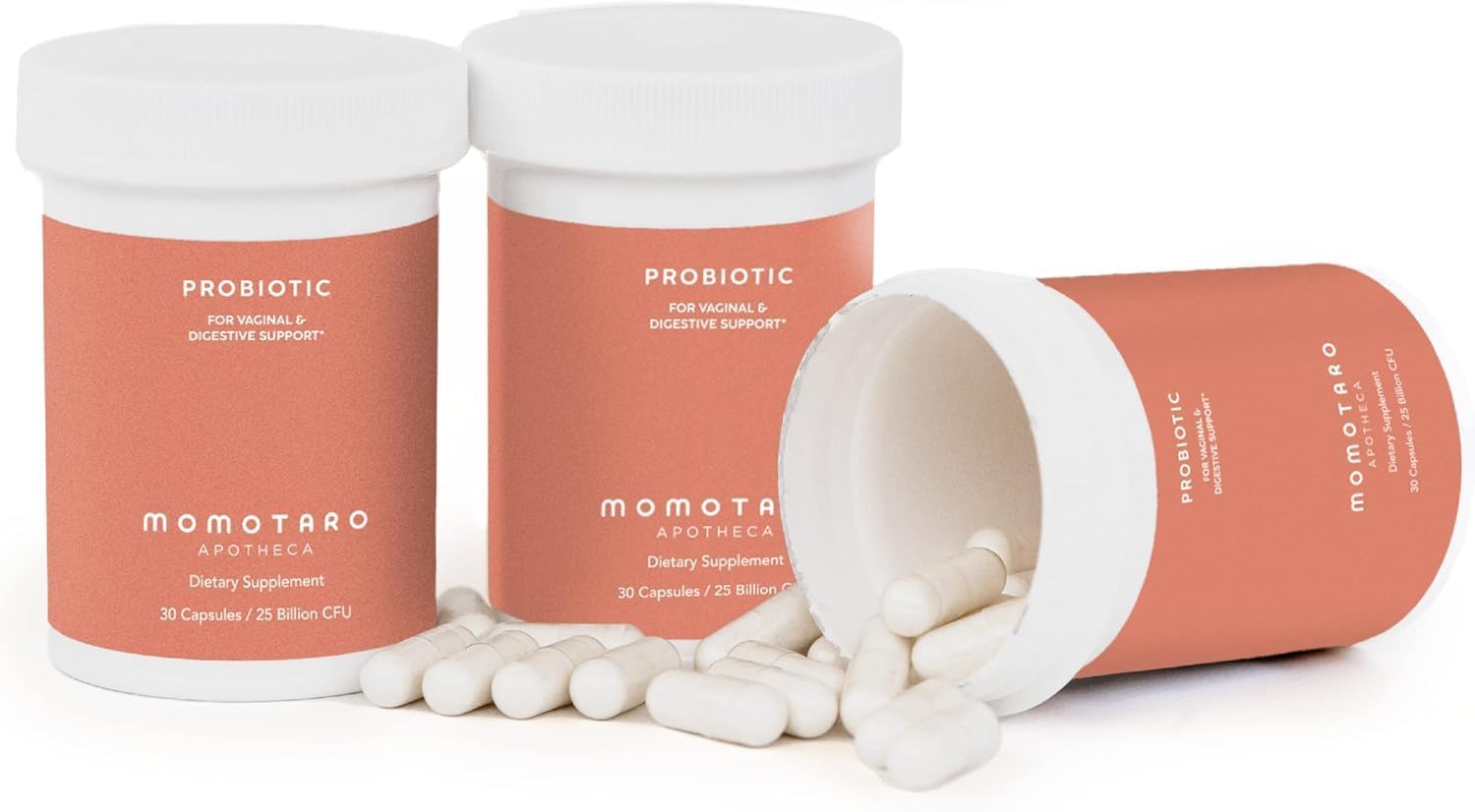 Organic Probiotics for Women - 25 Billion CFU Digestive & Vaginal Supplement - Prebiotics & Lactobacillus Blend - Feminine Health Support - 30 Capsules