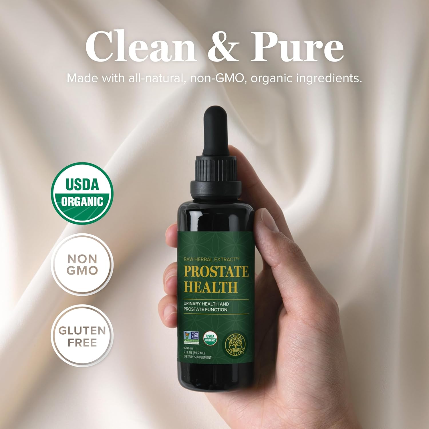 Organic Prostate Health Supplement for Men - Supports Bladder Control & Reduces Frequent Urination - 2 Fl Oz