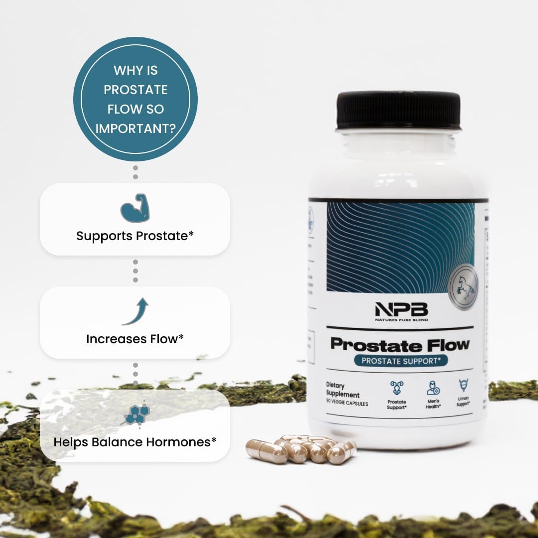 Organic Prostate Support Capsules with Saw Palmetto, Turmeric, Green Tea, and Cranberry - Men's Health and Urinary Support - 90 Count