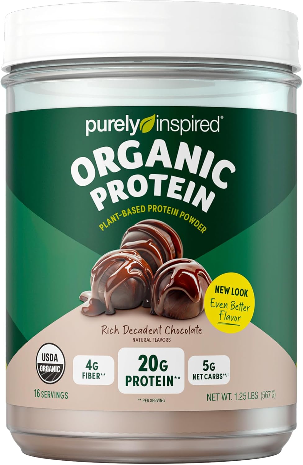 Organic Protein Powder & Super Greens Drink Mix Bundle (16+20 Servings) by Purely Inspired & Country Farms