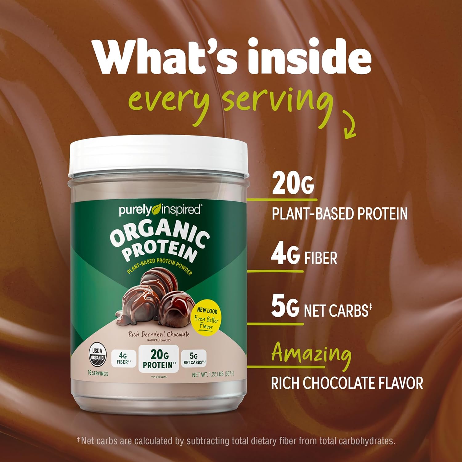 Organic Protein Powder & Super Greens Drink Mix Bundle (16+20 Servings) by Purely Inspired & Country Farms