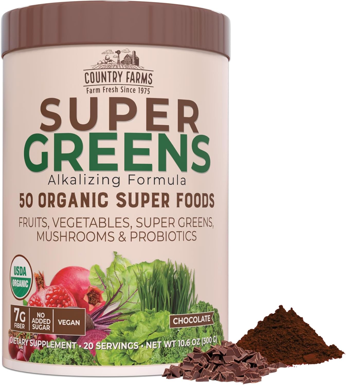 Organic Protein Powder & Super Greens Drink Mix Bundle (16+20 Servings) by Purely Inspired & Country Farms