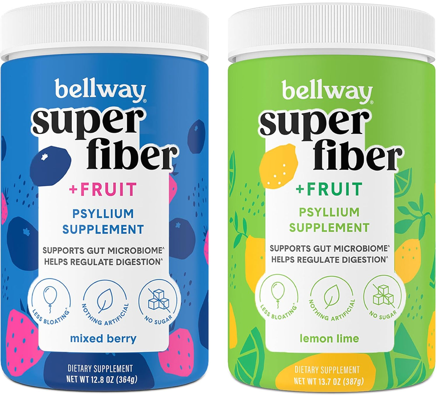 Organic Psyllium Husk Fiber Powder Supplement for Regularity & Gut Health, Sugar-Free with Mixed Berry & Lemon Lime Flavors