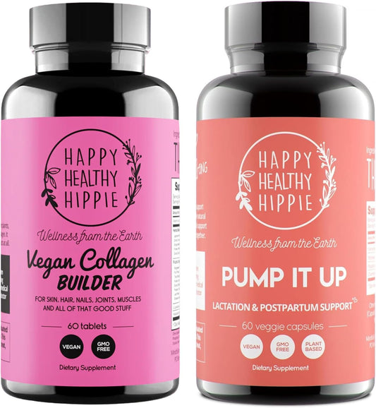 Organic Pump It Up Lactation Supplement & Vegan Collagen Builder by Happy Healthy Hippie