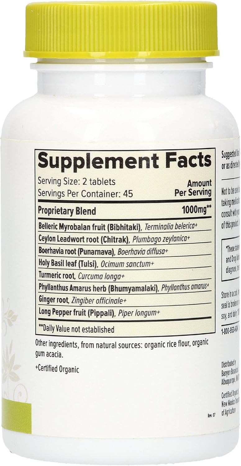 Organic Punarnava Herbal Tablets for Kapha Balance, Weight Management & Digestion - 90 Tablets