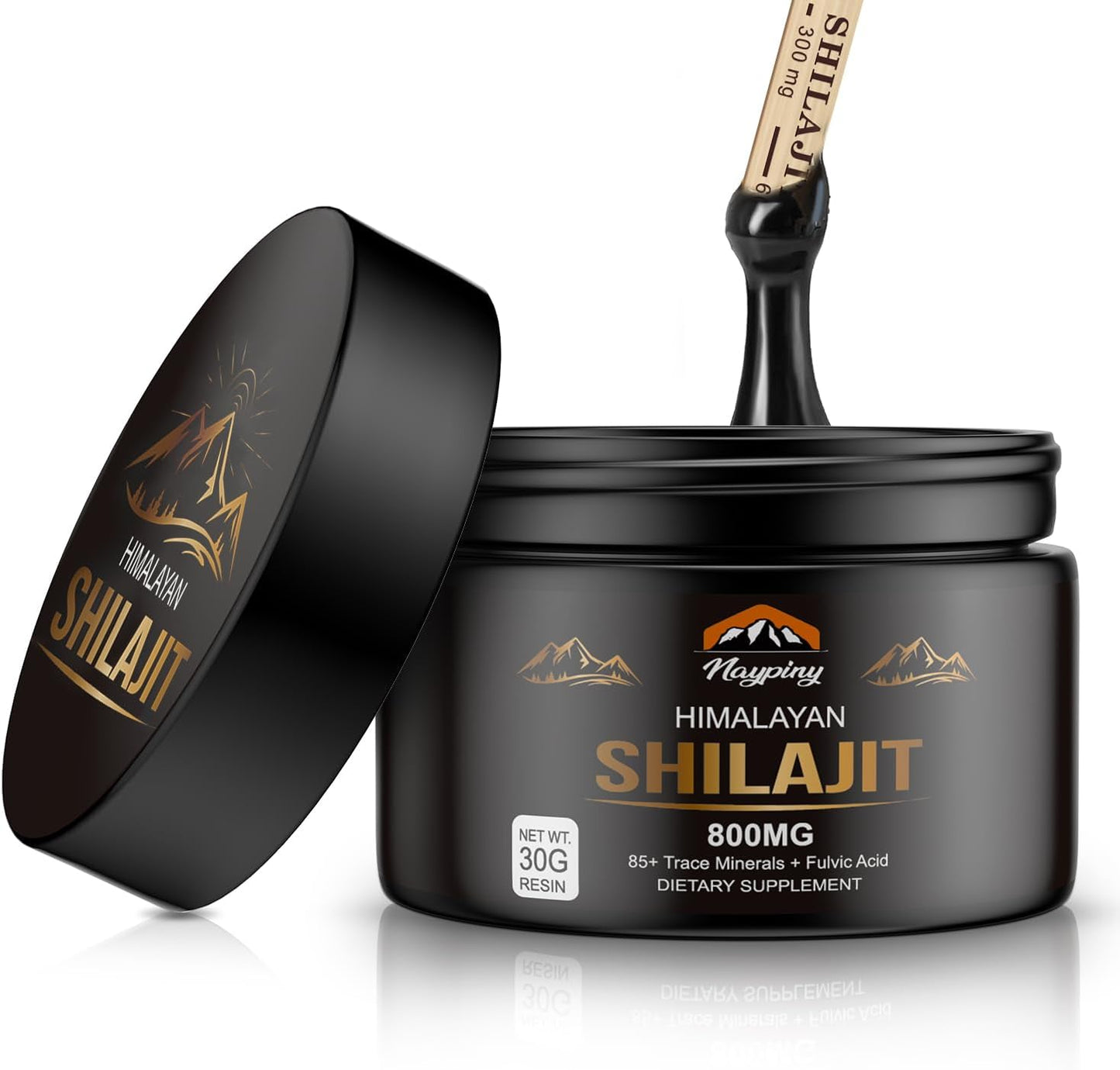 Organic Pure Himalayan Shilajit Resin 800mg - Gold Grade with Fulvic Acid & 85+ Trace Minerals for Energy, Strength, Immunity - Men & Women, 800mg