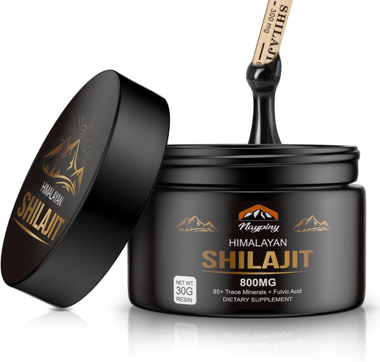 Organic Pure Himalayan Shilajit Resin 800mg - Gold Grade with Fulvic Acid & 85+ Trace Minerals for Energy, Strength, Immunity - Men & Women, 800mg