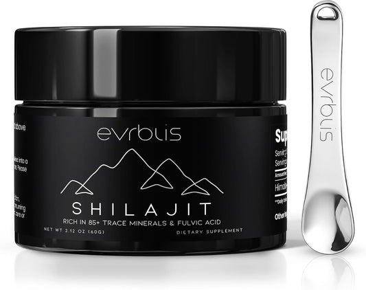 Organic Pure Himalayan Shilajit Resin Supplement for Energy & Immune Support - Max Potency Gold Grade Formula with 85+ Minerals & Fulvic Acid - 60g, 120 Servings