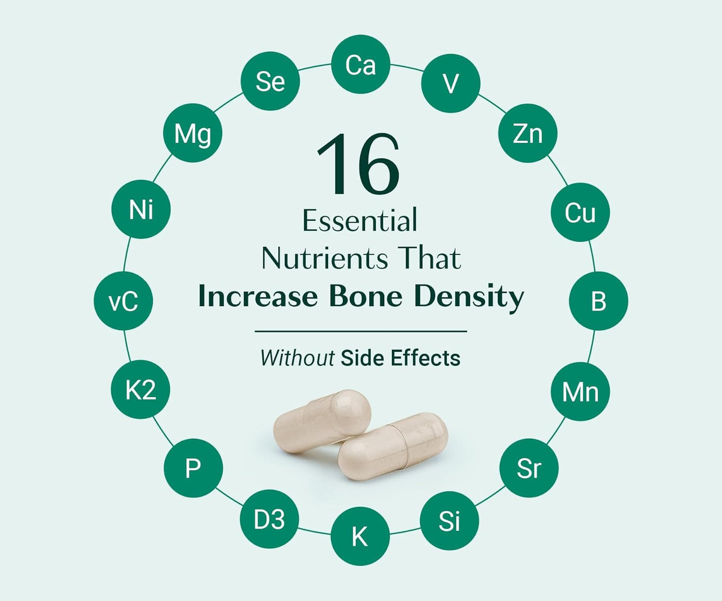 Organic Red Algae Calcium Supplement for Women with Vitamin K2, D3, Magnesium, and Trace Minerals - 120 Easy-to-Swallow Veg Caps for Improved Bone Strength