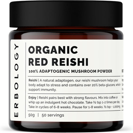 Organic Reishi Mushroom Powder - 50 Servings - 21% Beta-glucans - Immunity Support - Ganoderma Lucidum - Small Batch - Sustainably Grown in Europe - Vegan - Non-GMO - No Fillers