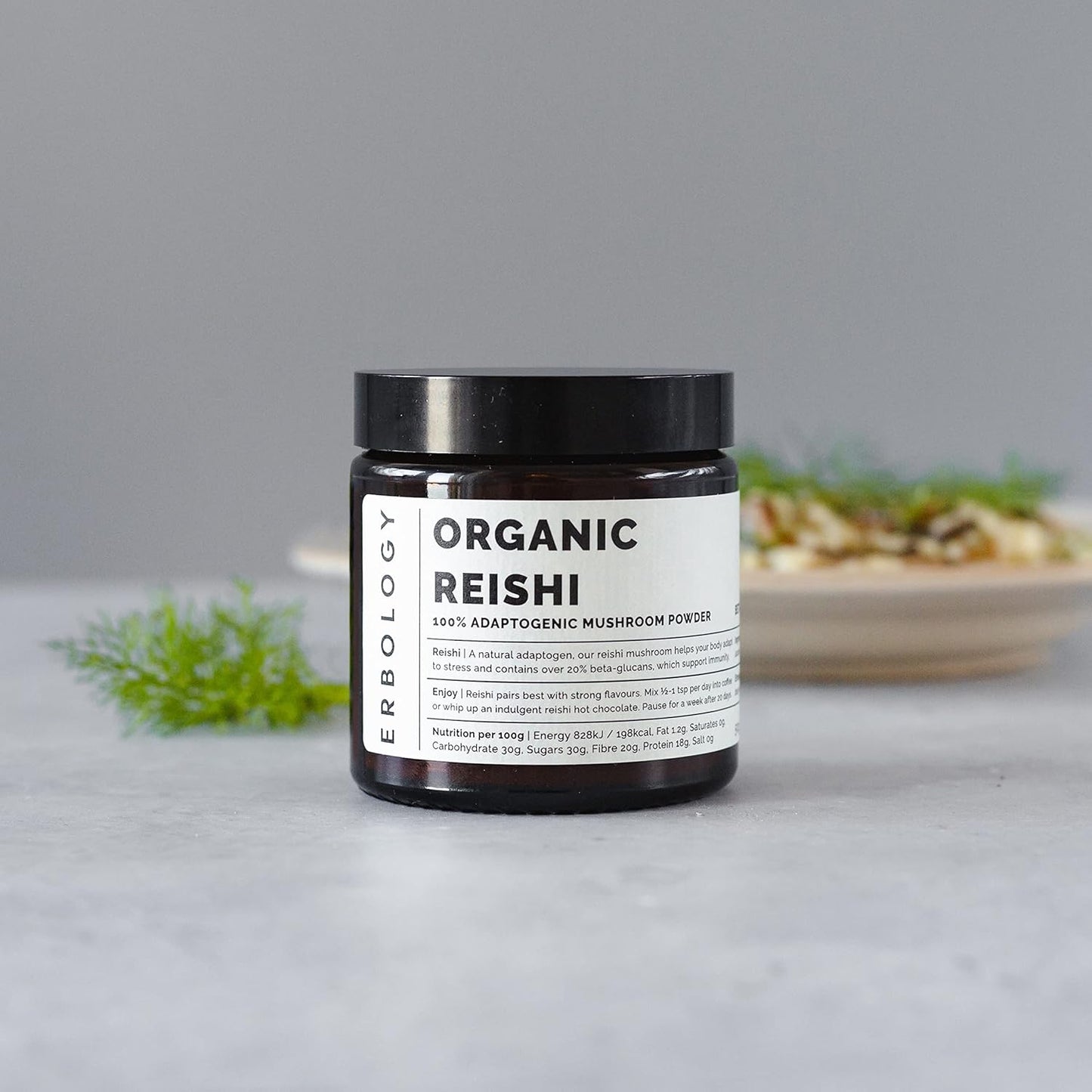 Organic Reishi Mushroom Powder - 50 Servings - 21% Beta-glucans - Immunity Support - Ganoderma Lucidum - Small Batch - Sustainably Grown in Europe - Vegan - Non-GMO - No Fillers