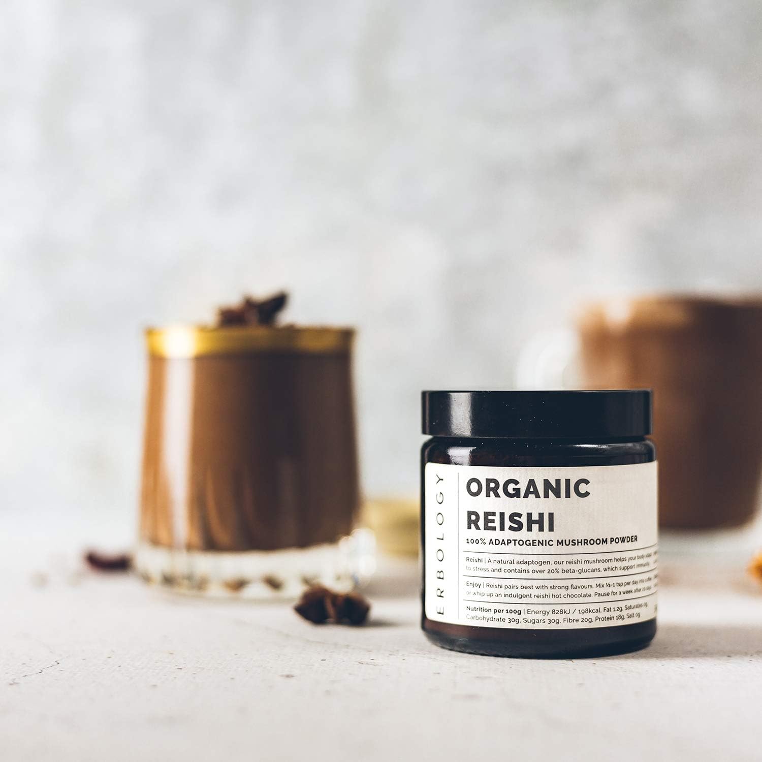 Organic Reishi Mushroom Powder - 50 Servings - 21% Beta-glucans - Immunity Support - Ganoderma Lucidum - Small Batch - Sustainably Grown in Europe - Vegan - Non-GMO - No Fillers