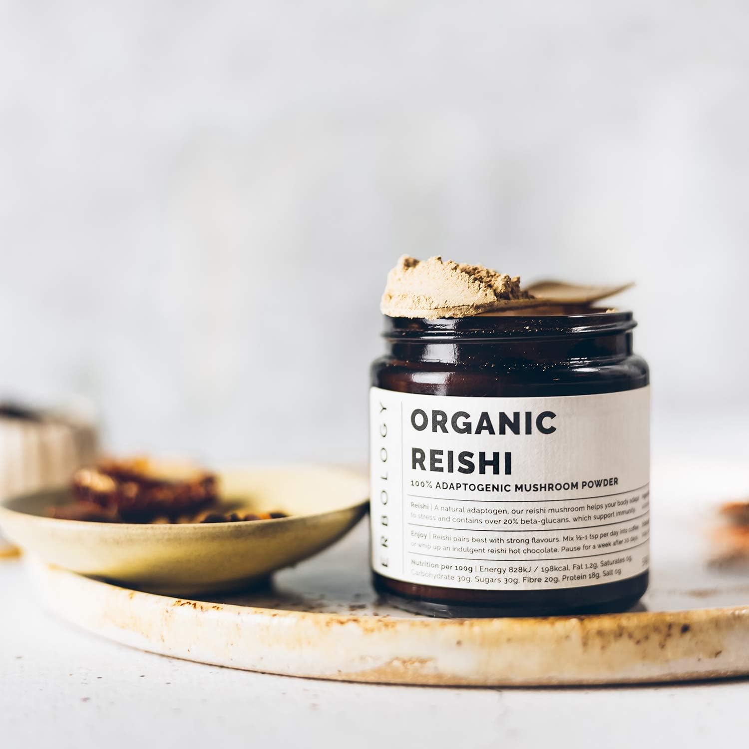 Organic Reishi Mushroom Powder - 50 Servings - 21% Beta-glucans - Immunity Support - Ganoderma Lucidum - Small Batch - Sustainably Grown in Europe - Vegan - Non-GMO - No Fillers