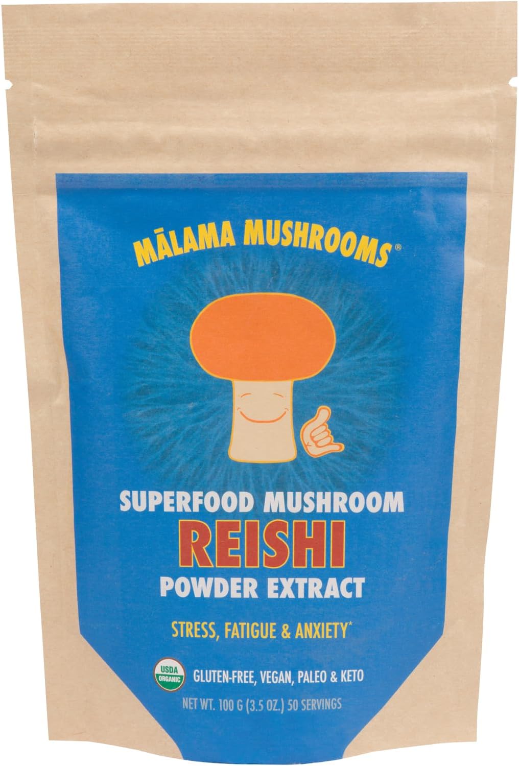 Organic Reishi Mushroom Powder for Immune Support - 100 Servings of Adaptogenic Superfood