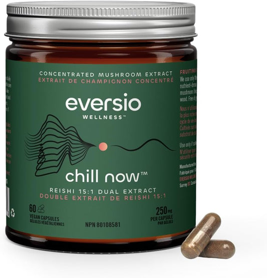 Organic Reishi Mushroom Supplement with Dual Extract - 60 Vegan Capsules (250mg) for Relaxation and Wellness