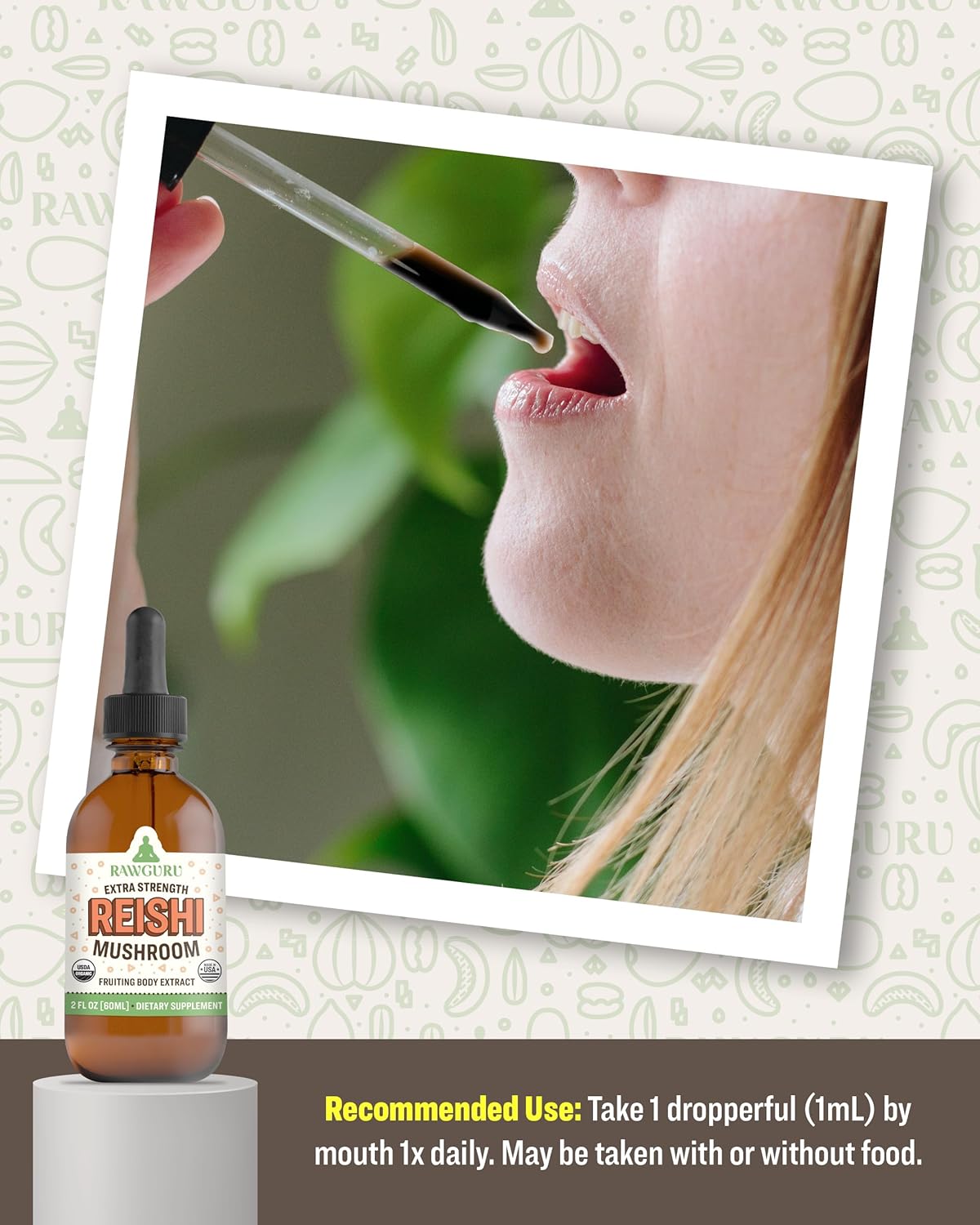 Organic Reishi Mushroom Tincture with Nano-Processed Cognitive & Immune Support - Vegan Drops - 60 Servings