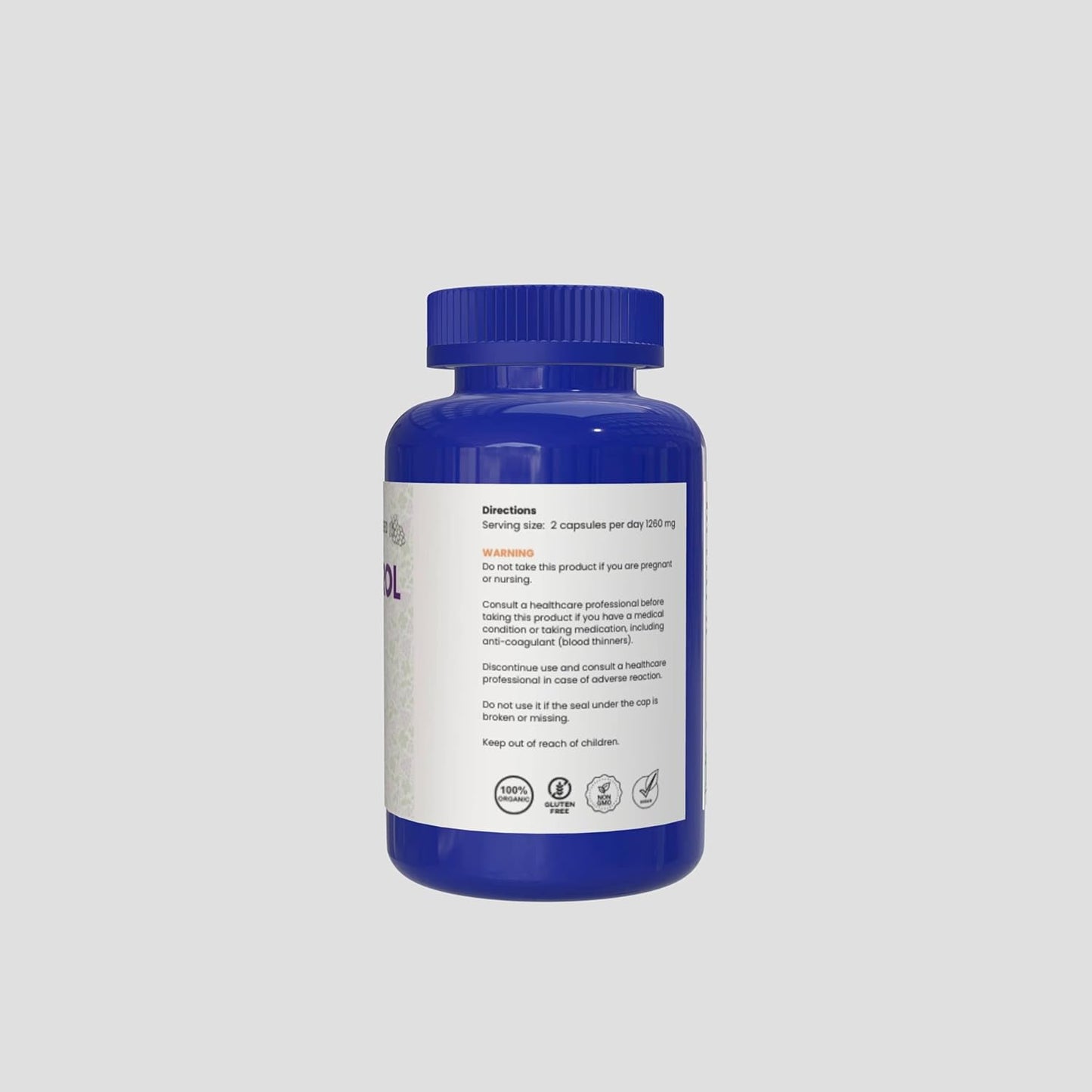 Organic Resveratrol Capsules - Antioxidants & Trans-Resveratrol for Anti-Aging, Cardiovascular Health, Immune Support & Mental Clarity - 120 Capsules