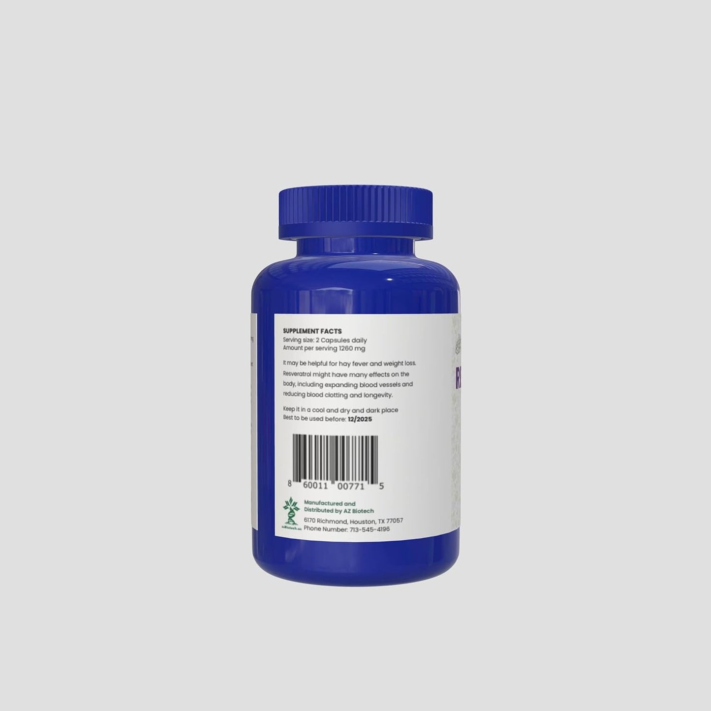 Organic Resveratrol Capsules - Antioxidants & Trans-Resveratrol for Anti-Aging, Cardiovascular Health, Immune Support & Mental Clarity - 120 Capsules