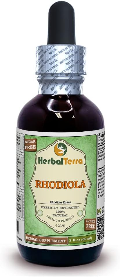 Organic Rhodiola Rosea Glycerite Liquid Extract - Alcohol-Free 2 oz by Herbal Terra LLC