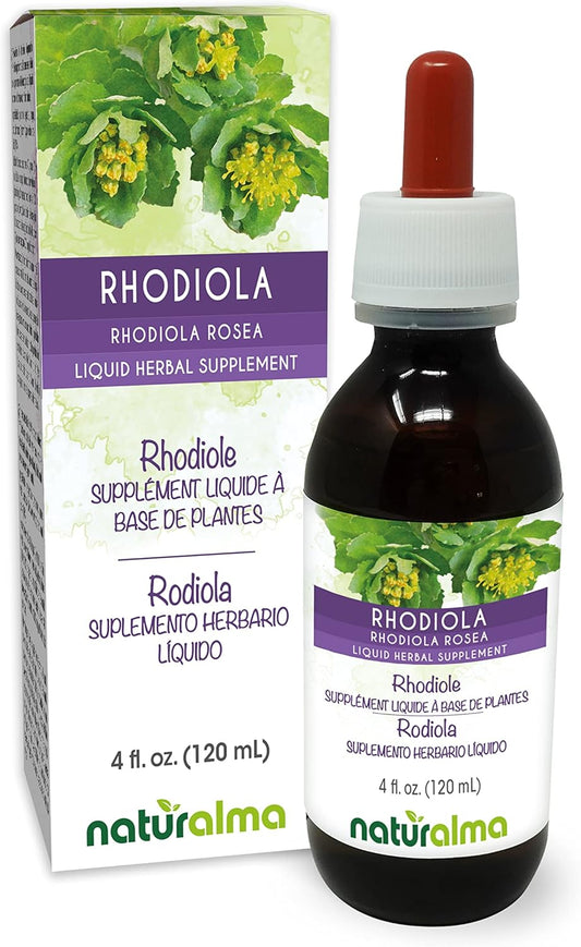 Organic Rhodiola Rosea Root Extract Tincture - Alcohol-Free Liquid Supplement - 4 fl oz - Vegan-Friendly