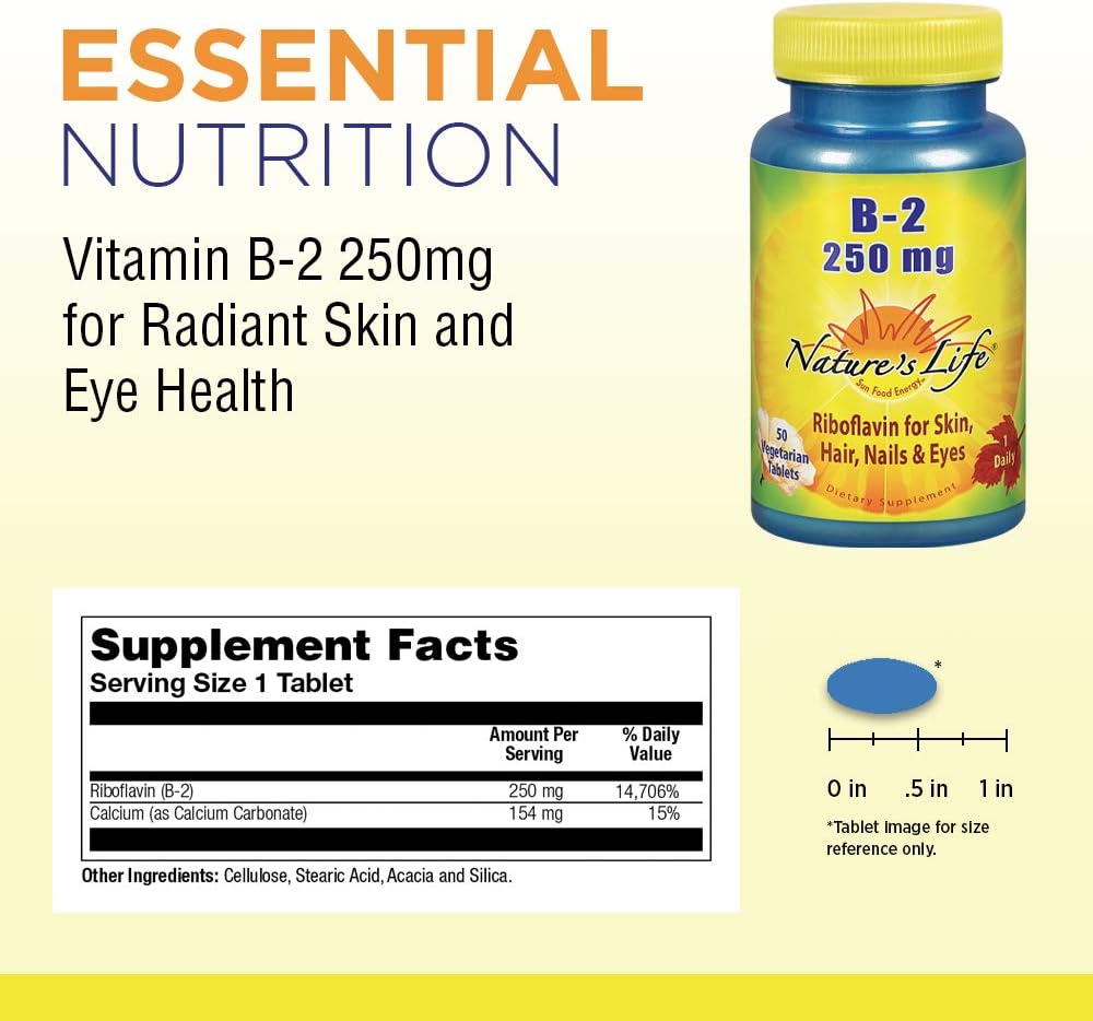 Organic Riboflavin Supplement for Skin, Hair, Nails & Metabolism - 500 VegCaps, Non-GMO - Pack of 2