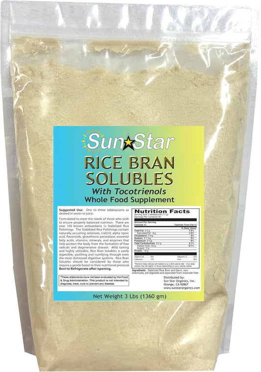 Organic Rice Bran Solubles with Tocotrienols - 3lb - Sun Star Organics