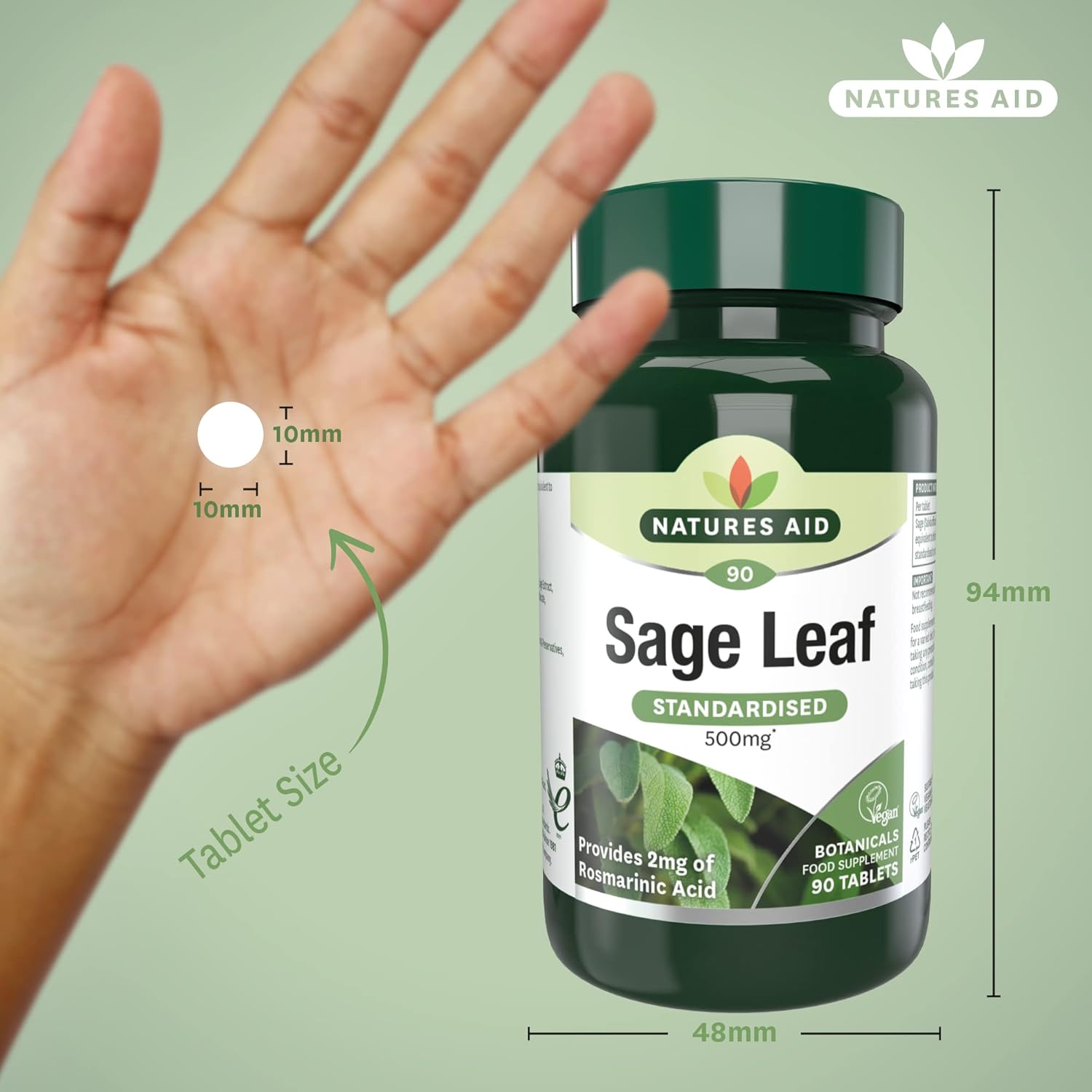 Organic Sage Leaf Supplement - 500mg for Immune Support & Digestive Health