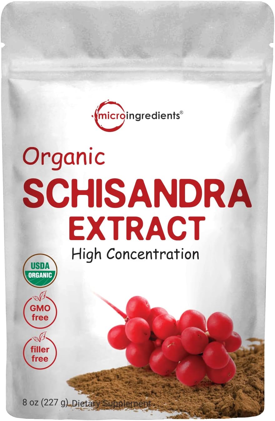 Organic Schisandra Extract Powder - 8 Ounce Pure Supplement for Liver Detox and Cognitive Health - Non-GMO Adaptogen with No Fillers