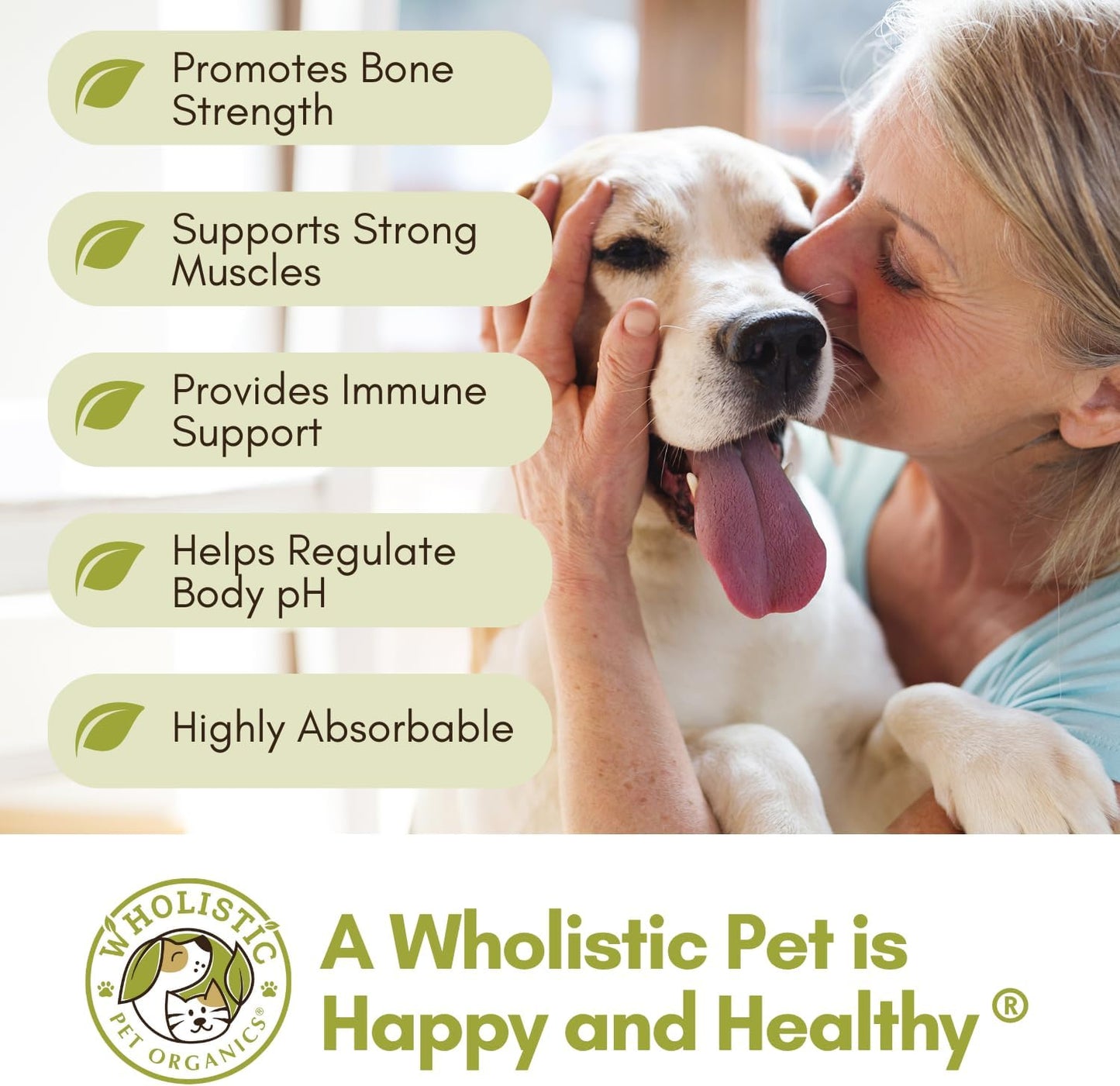 Organic Sea Coral Calcium Dog Supplement for Teeth and Bone Health