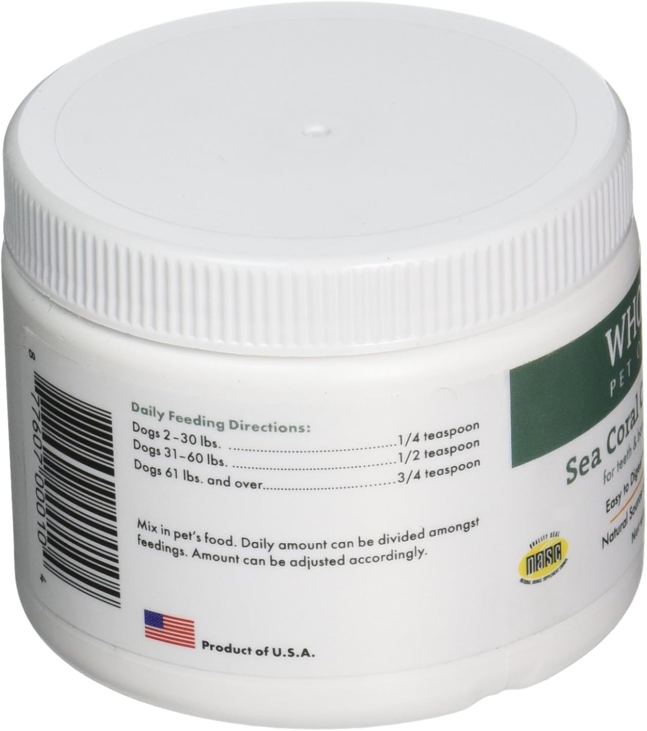 Organic Sea Coral Calcium Dog Supplement for Teeth and Bone Health