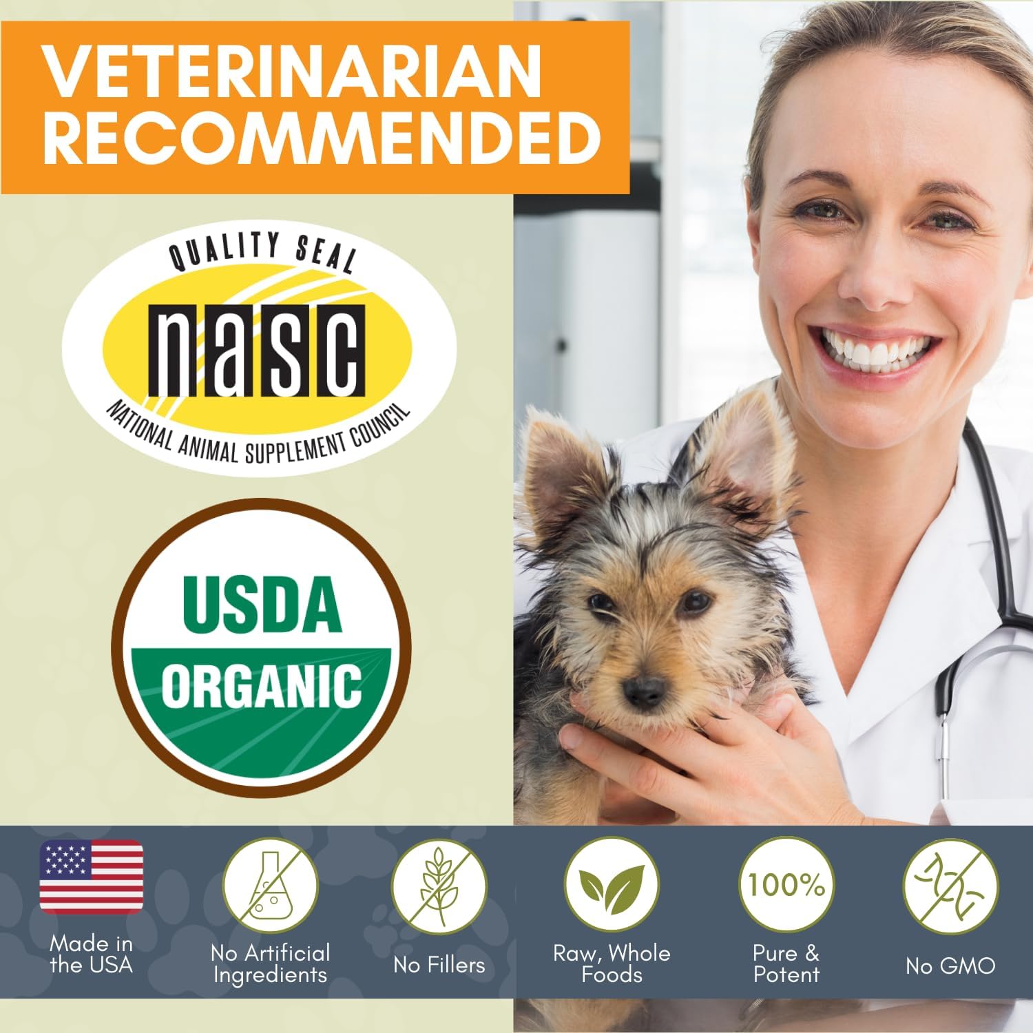 Organic Sea Coral Calcium Dog Supplement for Teeth and Bone Health
