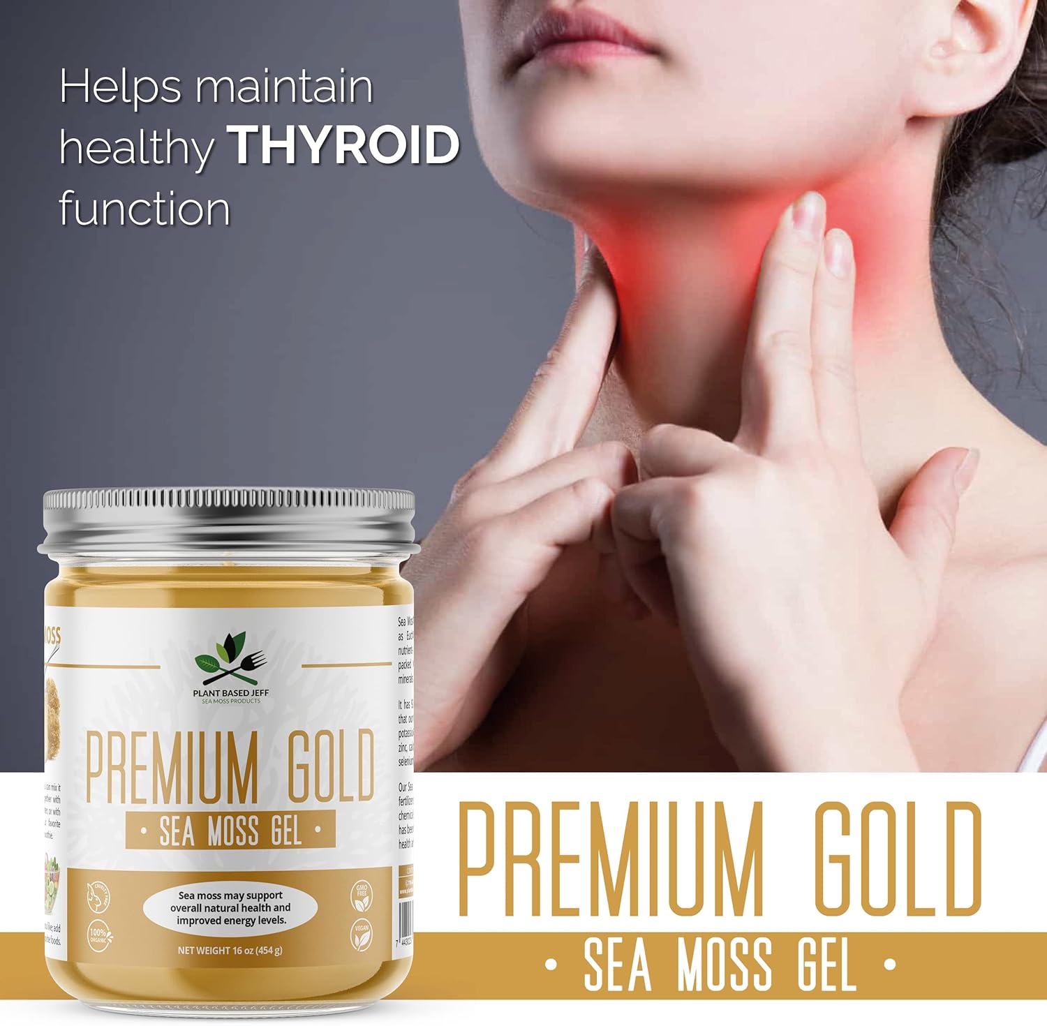 Organic Sea Moss Gel Bundle with Turmeric & Ginger - 3x16 oz, Vegan, Non-GMO, Immune Defense & Digestive Support