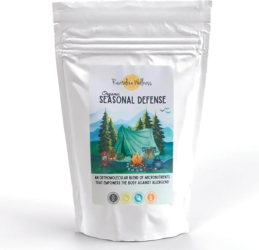 Organic Seasonal Defense Supplement with Bromelain, Vitamin B3, C, Quercetin, NAC - Fruit Punch Flavor - 30 Servings