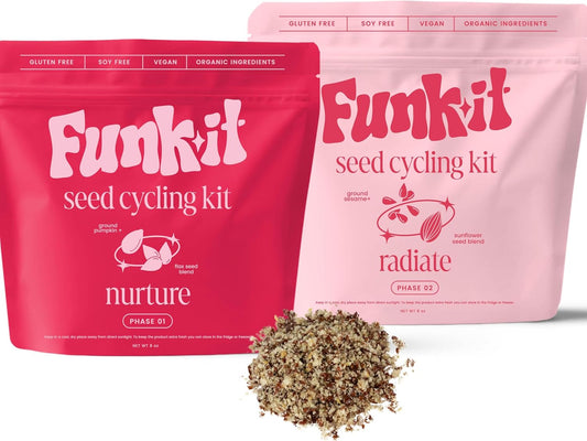 Organic Seed Cycling Kit for PMS Relief | Soothe Cramps, Hormonal Acne, Mood Swings | 100% Plant Based | Monthly Supply for Natural Support