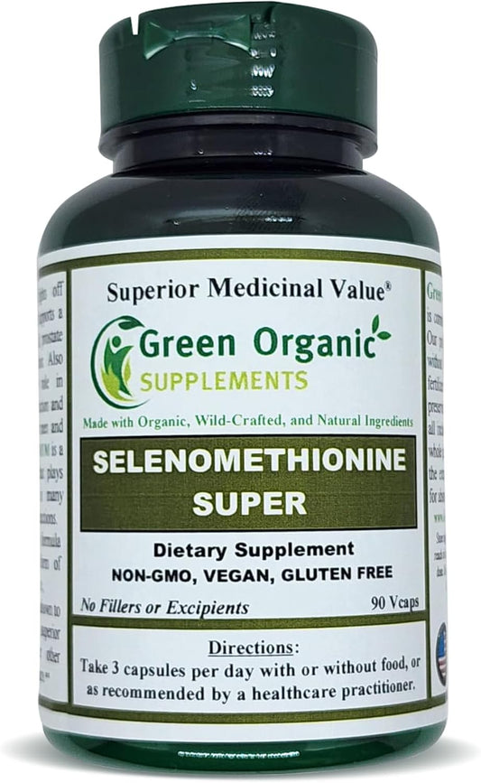 Organic Selenium Supplement with Seleno-Methionine, 90 VCaps - High Absorption, Non-GMO, Gluten-Free
