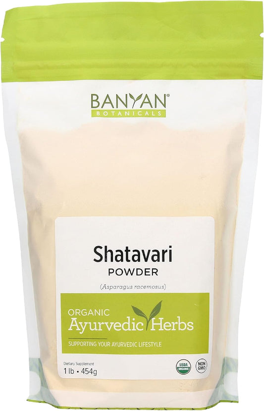 Organic Shatavari Powder for Balanced Female Hormones & Energy – 1lb. Vegan Ayurvedic Herb for Vata & Pitta – Non-GMO & Sustainably Sourced