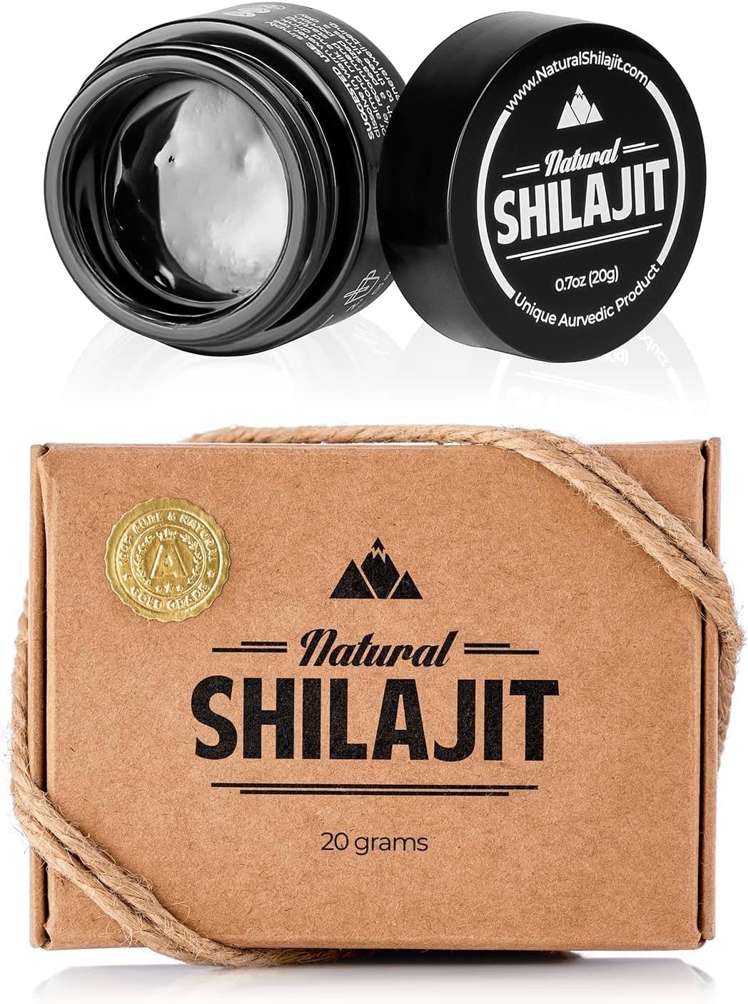 Organic Shilajit Resin Supplement - 20g with Fulvic Acid & Trace Minerals - 30 Count Shilajit Honey Sticks