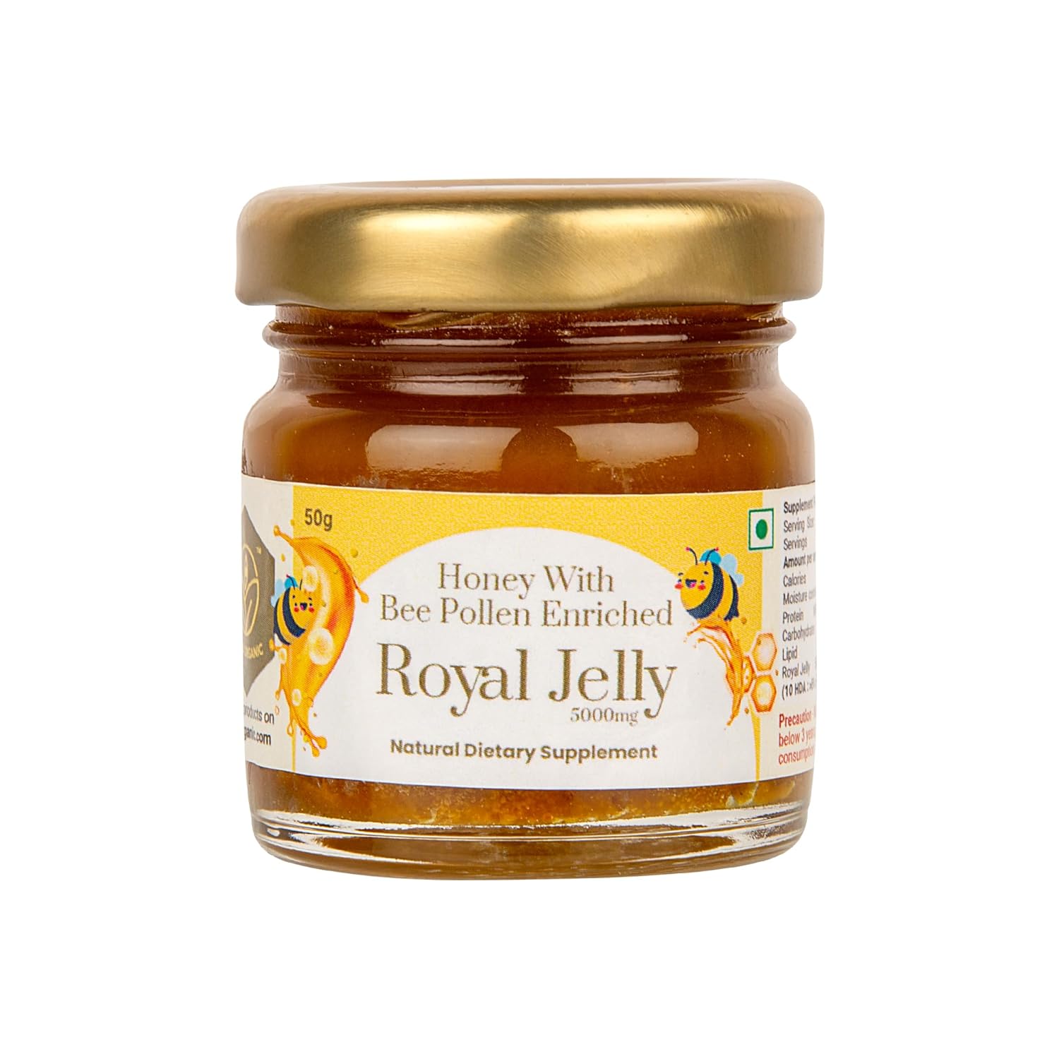Organic Shiva Honey with Bee Pollen & Royal Jelly Infusion - Premium Raw Source for Holistic Wellness (50g)