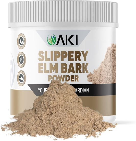 Organic Slippery Elm Bark Powder - Plant-Based Protein for Digestive & Throat Health - Vegan, Gluten-Free, Non-GMO (4oz)