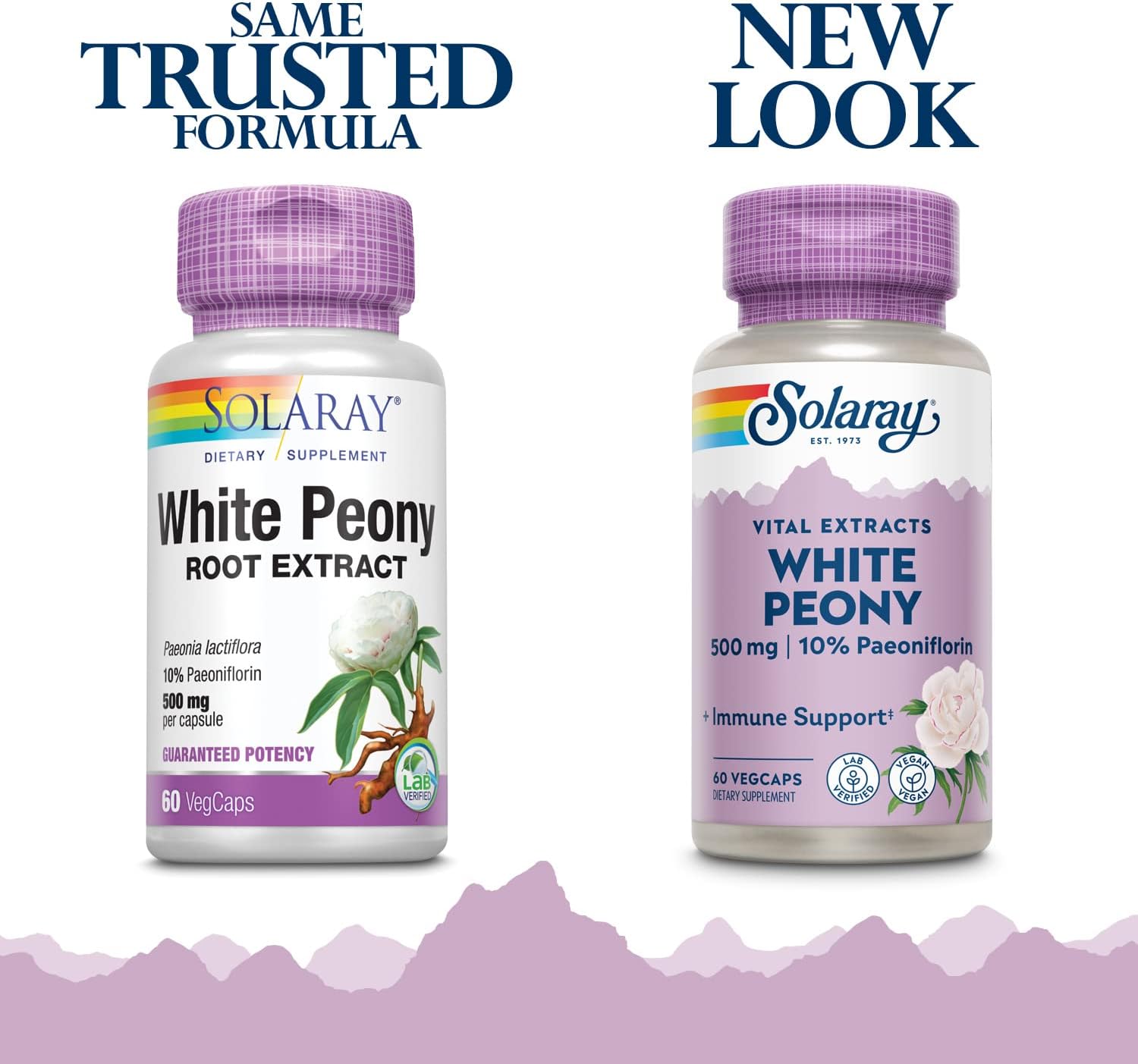 Organic Solaray White Peony Root Extract - 60 Vegetarian Capsules for Holistic Wellness